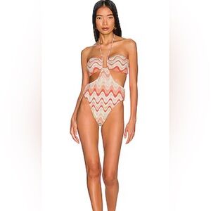 Devon Windsor ROMI Full-Piece Coral Weave Swimsuit Size XS One Piece New